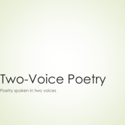 Two voice poem nya and salva