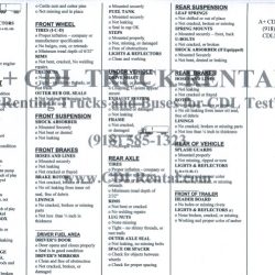 Class b cdl pre trip inspection list