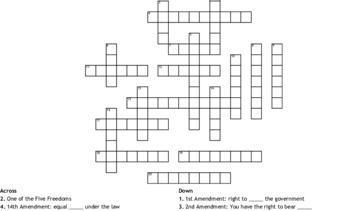 The bill of rights crossword puzzle