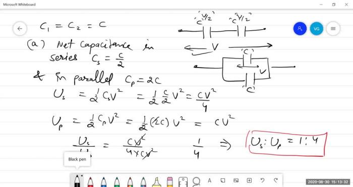 Capacitors identical solved potential capacitance transcribed text